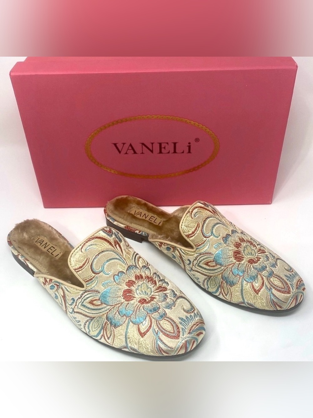 VANELI Waylon Mule Women’s Faux Furry Lining Flatform Slide Heel Size 8M NEW